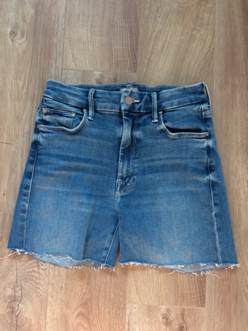 MOTHER THE ROLLER CUT OFF JEAN SHORTS - DENIM SHORTS